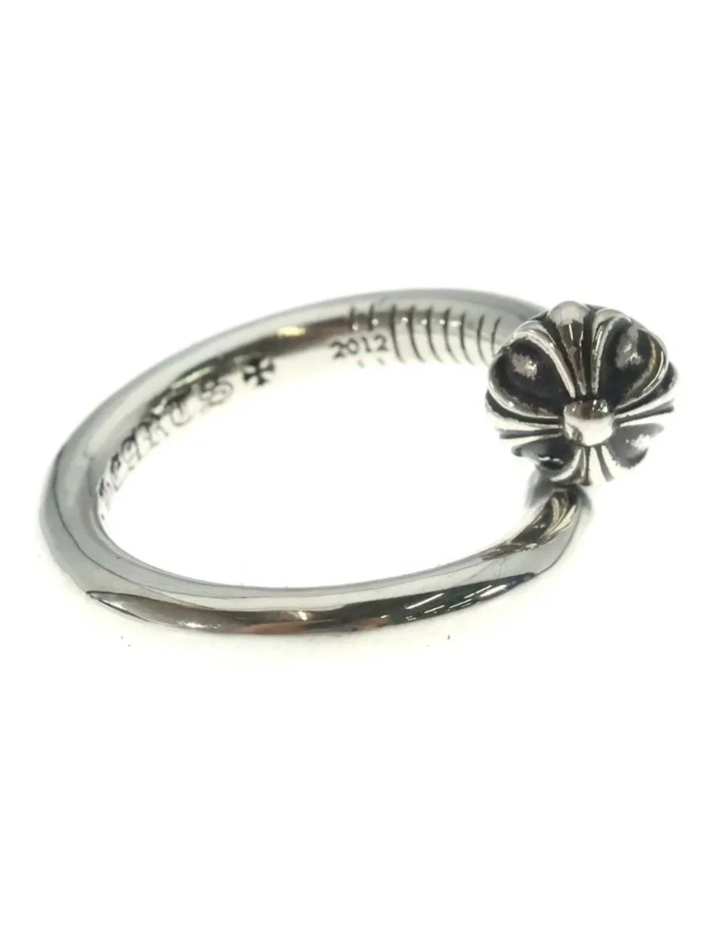 Chrome Hearts Nail Crsball Cross Ball Ring Silver